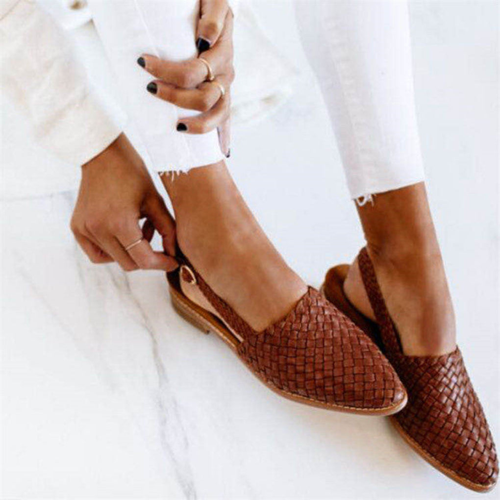 Women's European Style Flat Buckle Sandals