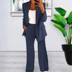 Women’s Lapel Blazer Jacket & Slim Fit Trousers Suit