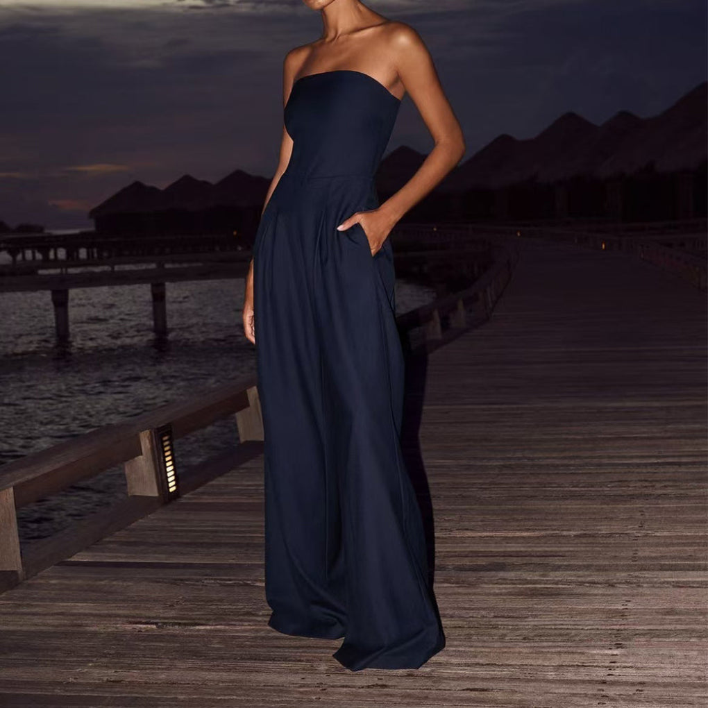 Women's Summer Tube Top Long Jumpsuit