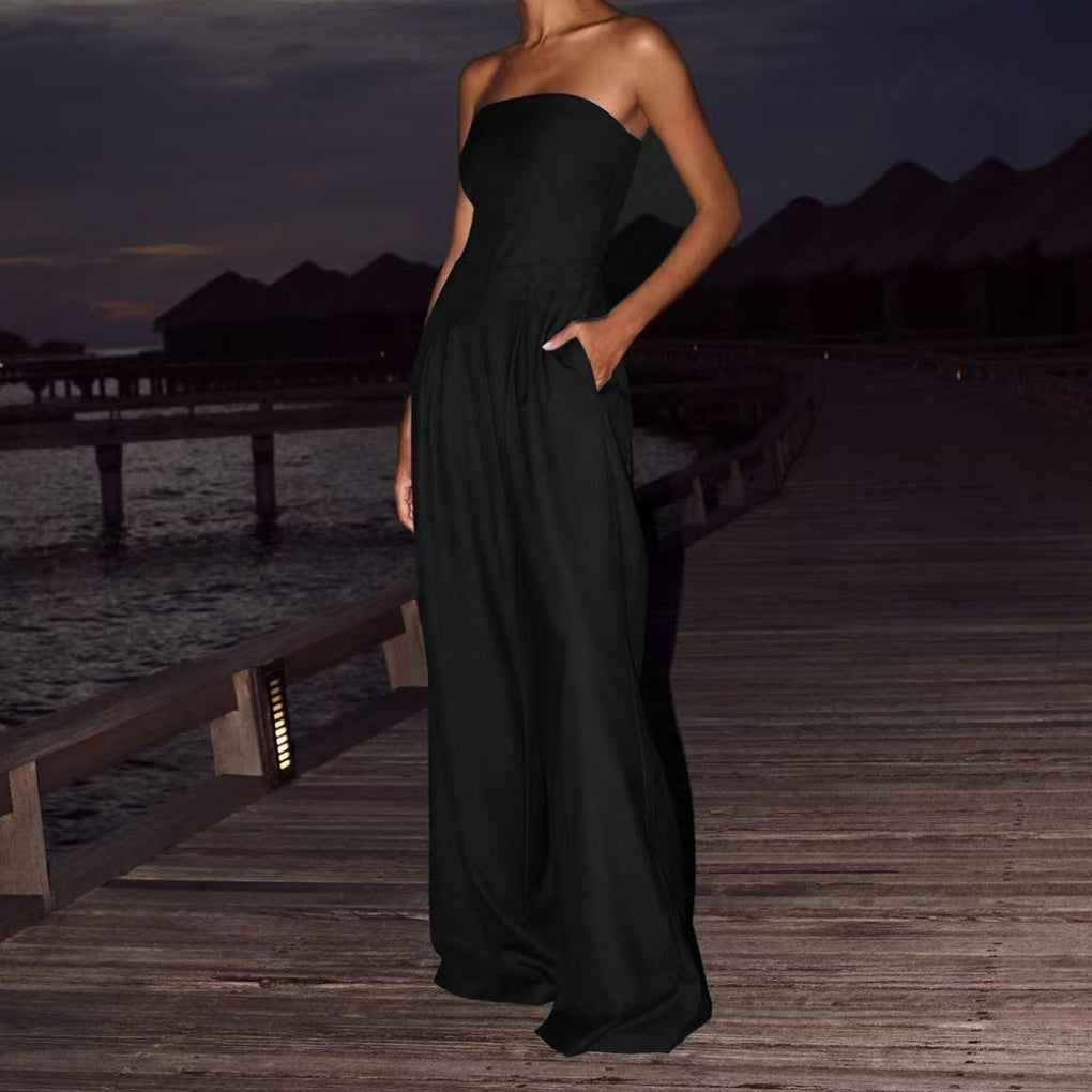 Women's Summer Tube Top Long Jumpsuit