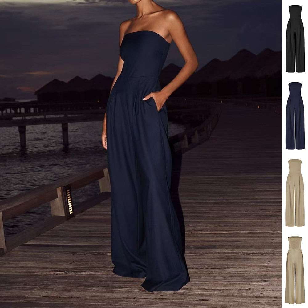 Women's Summer Tube Top Long Jumpsuit