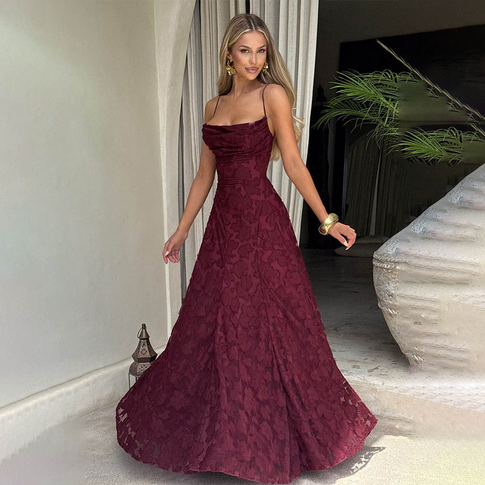Summer Women's Sexy Sling Chiffon Elegant Backless Dress