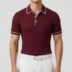 Maqiato | Ribbed polo shirt with contrast collar