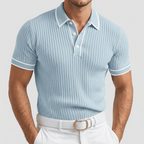 Maqiato | Ribbed polo shirt with contrast collar