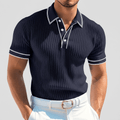 Maqiato | Ribbed polo shirt with contrast collar