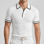 Maqiato | Ribbed polo shirt with contrast collar