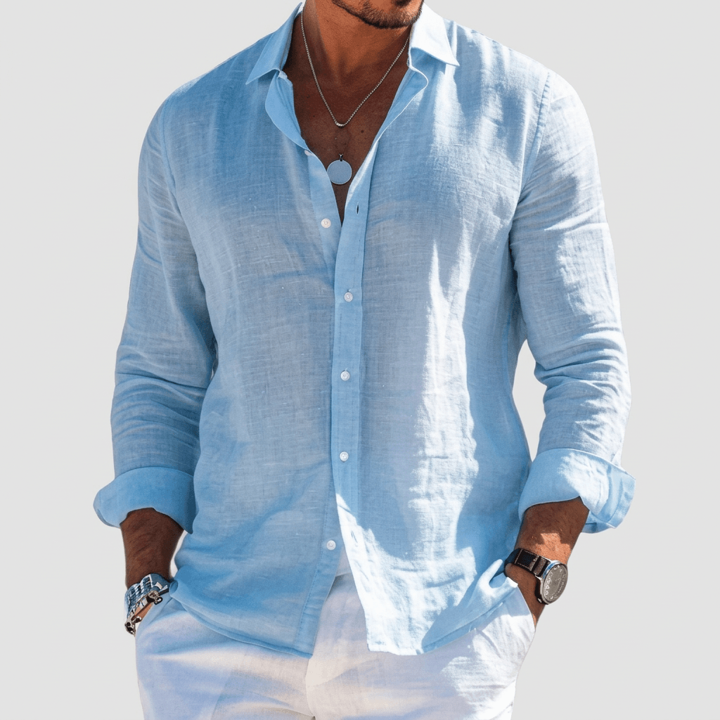Maqiato | Soft breathable linen casual button down shirt