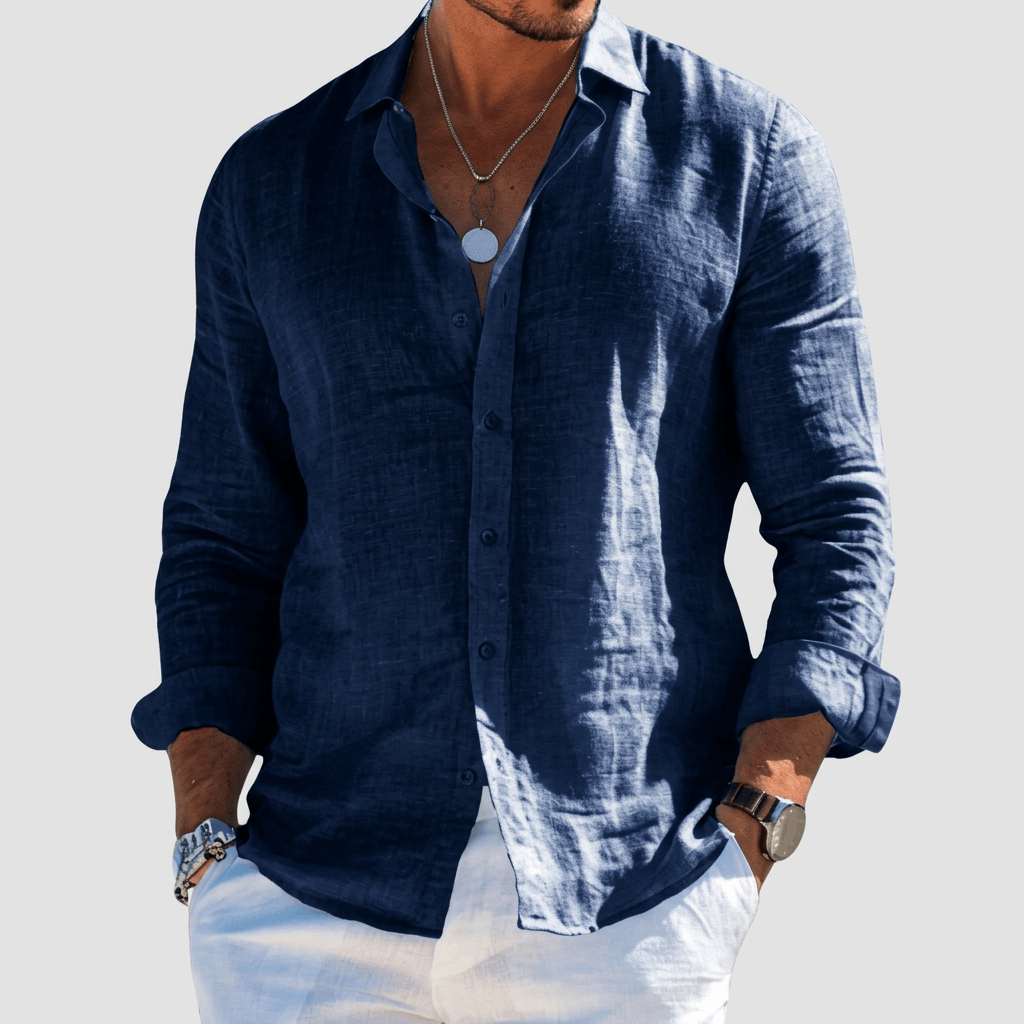 Maqiato | Soft breathable linen casual button down shirt
