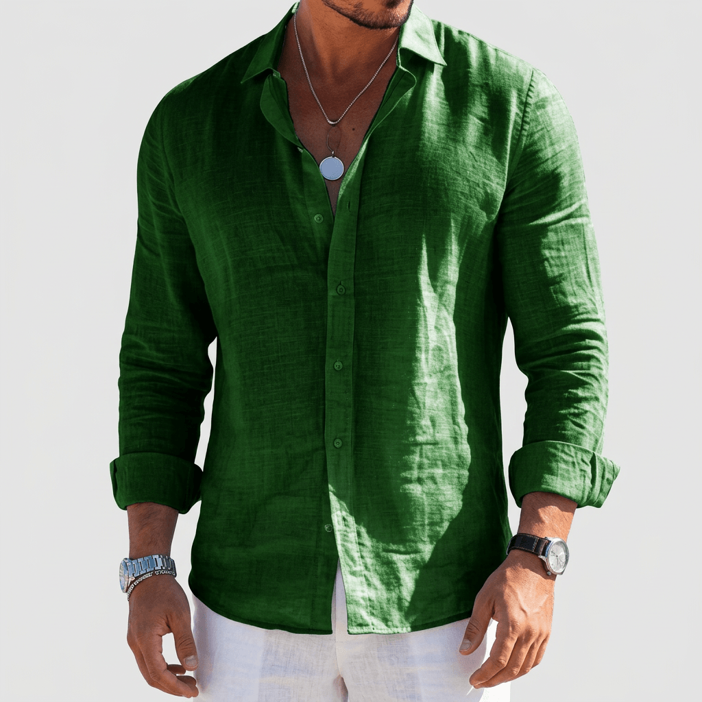 Maqiato | Soft breathable linen casual button down shirt