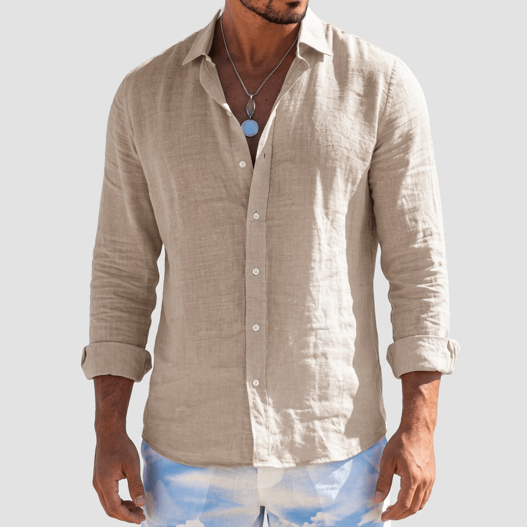 Maqiato | Soft breathable linen casual button down shirt