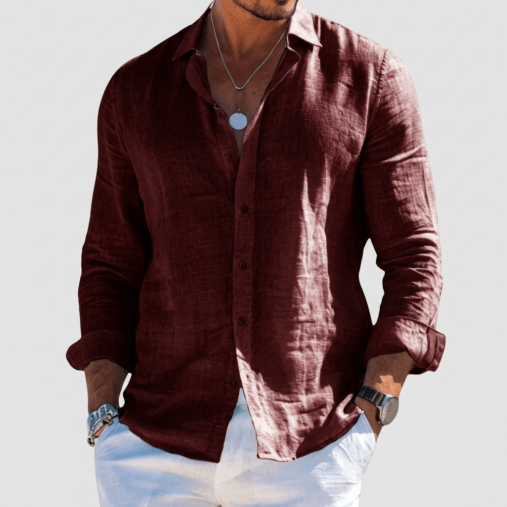 Maqiato | Soft breathable linen casual button down shirt