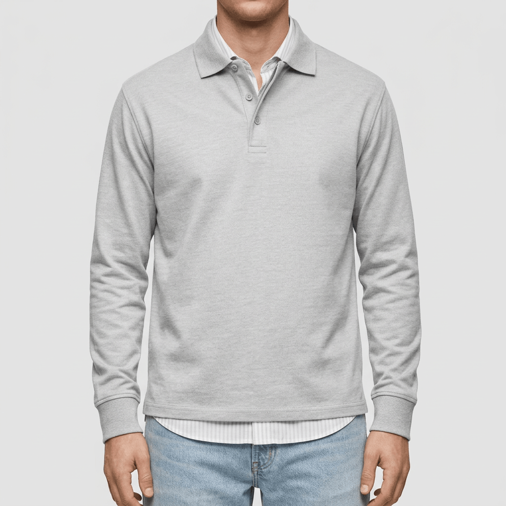 Maqiato | Soft fabric long sleeve polo shirt