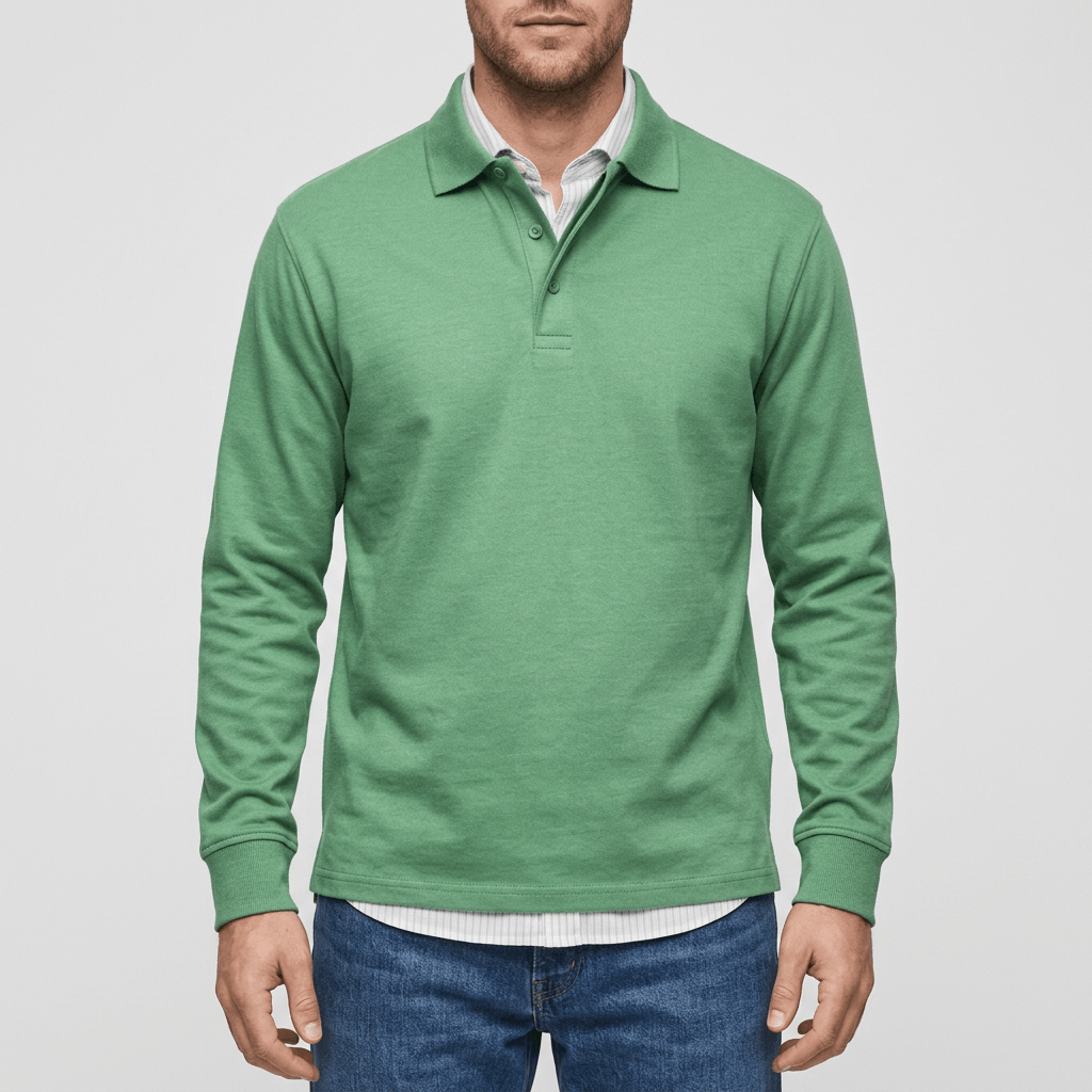 Maqiato | Soft fabric long sleeve polo shirt