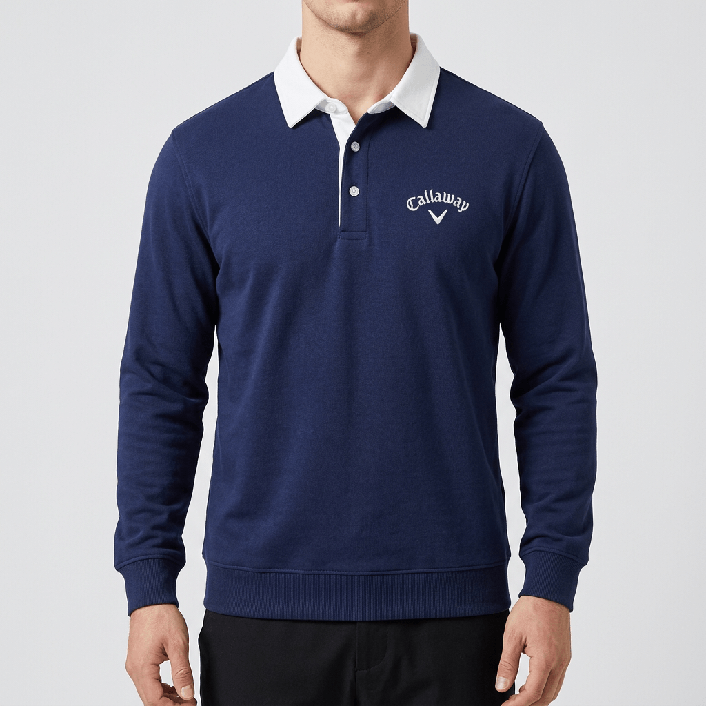 Maqiato | Soft material knit polo sweater with contrast collar
