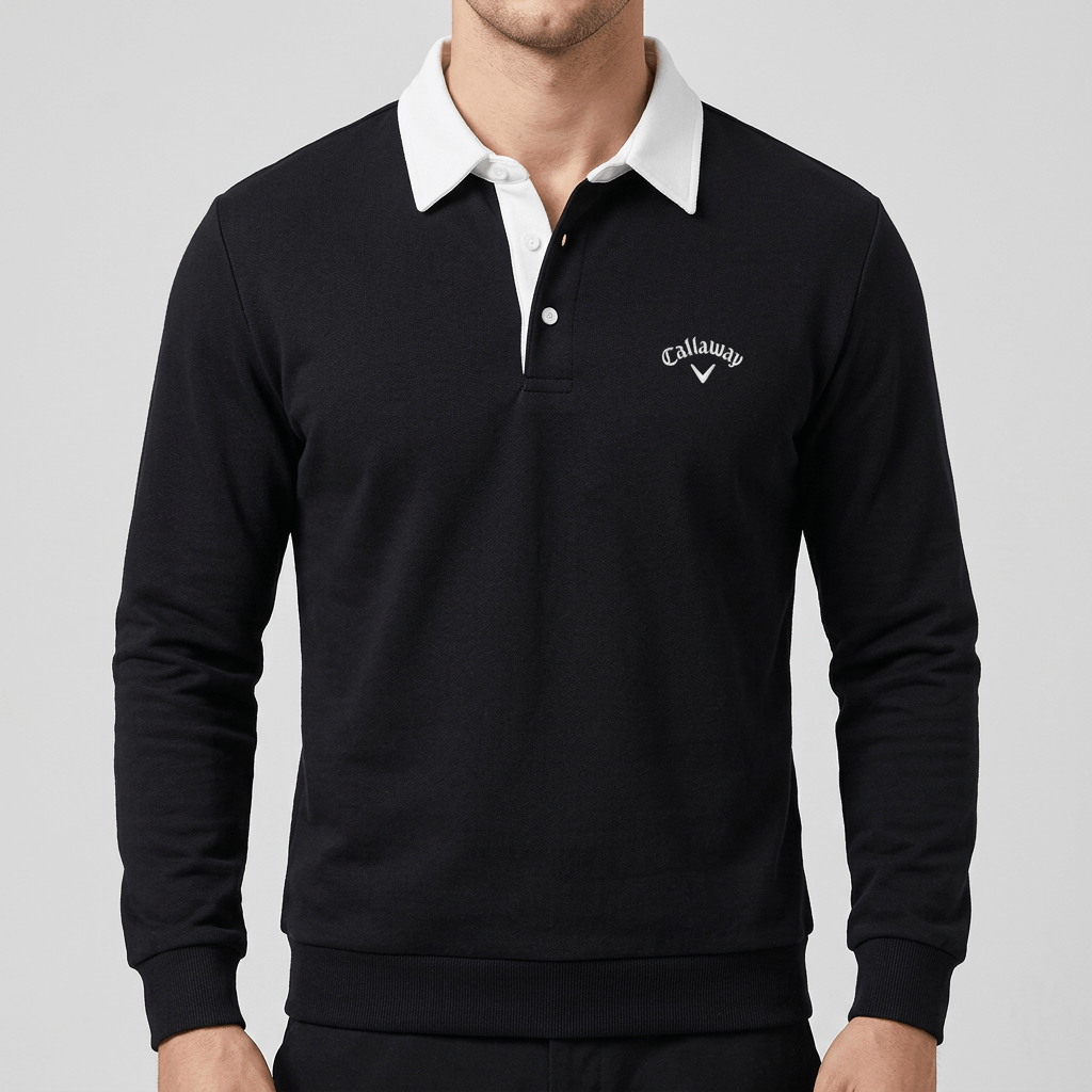 Maqiato | Soft material knit polo sweater with contrast collar