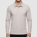 Maqiato | Long-sleeved smooth material blend polo shirt