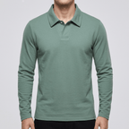 Maqiato | Long-sleeved smooth material blend polo shirt