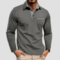 Maqiato | Checkered detail long sleeve polo shirt