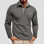Maqiato | Checkered detail long sleeve polo shirt