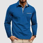 Maqiato | Checkered detail long sleeve polo shirt