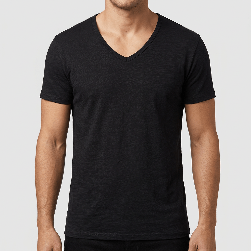 Maqiato | Slim fit V-neck T-shirt from soft material