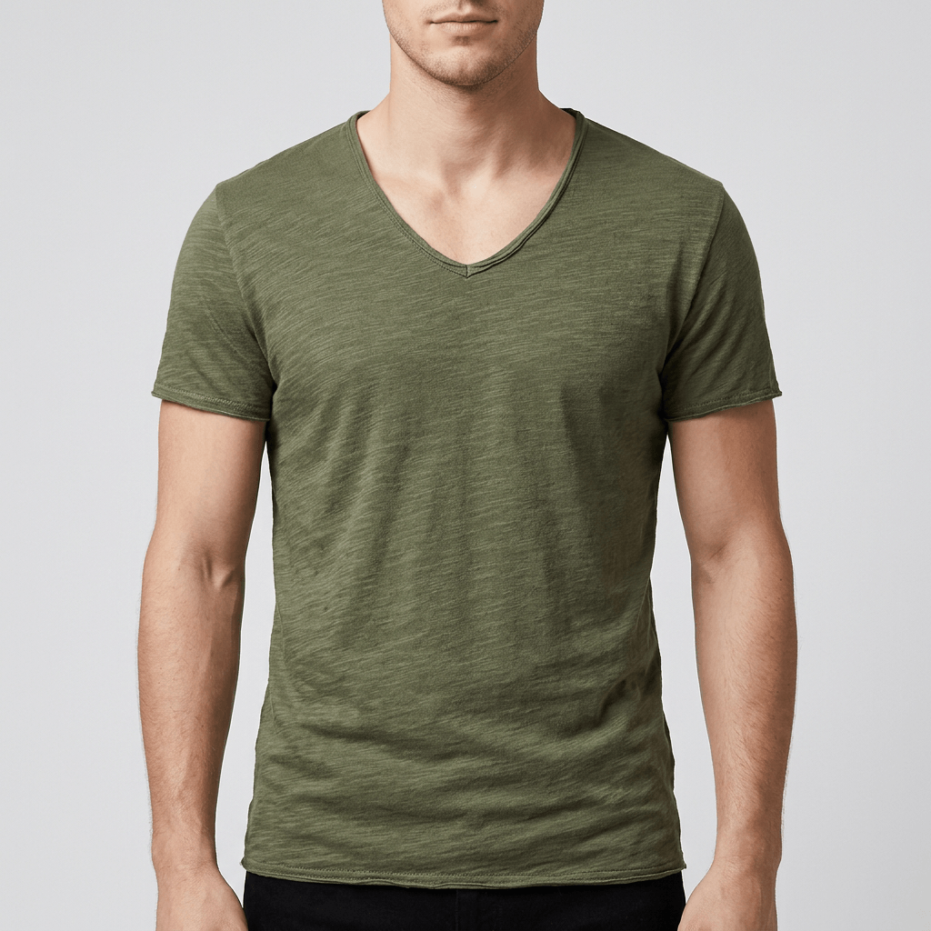 Maqiato | Slim fit V-neck T-shirt from soft material