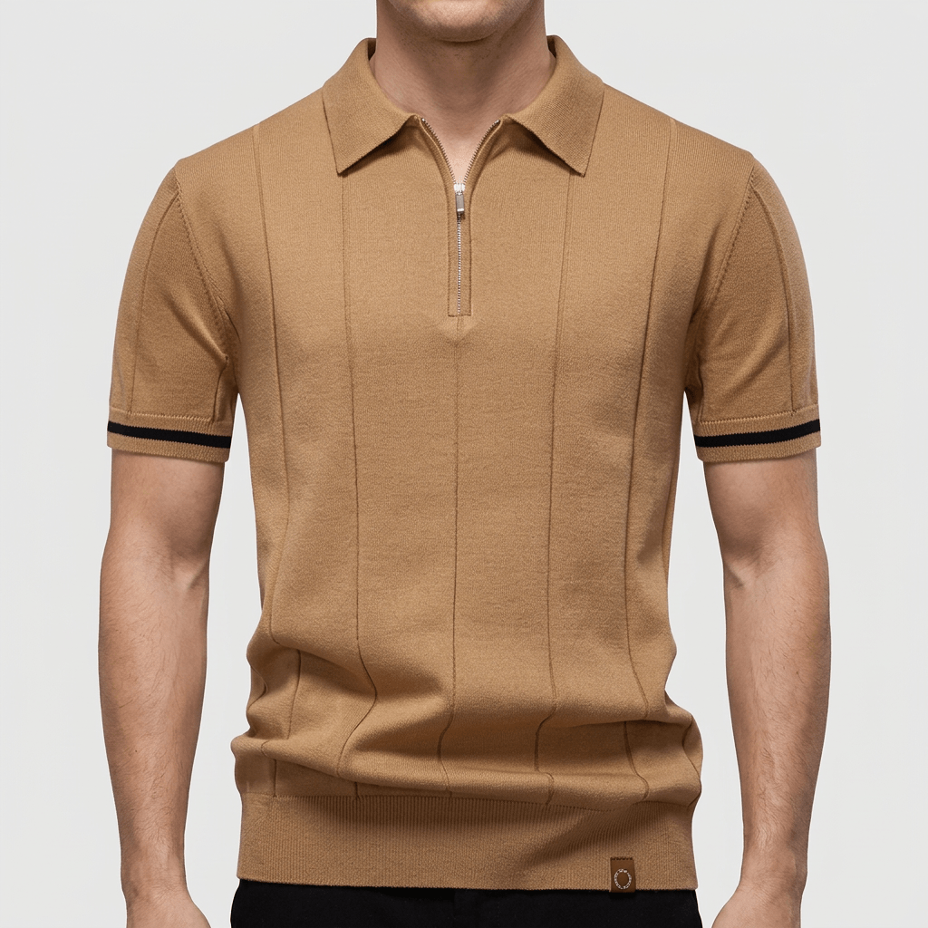 Maqiato | Zip collar polo shirt with fitted silhouette