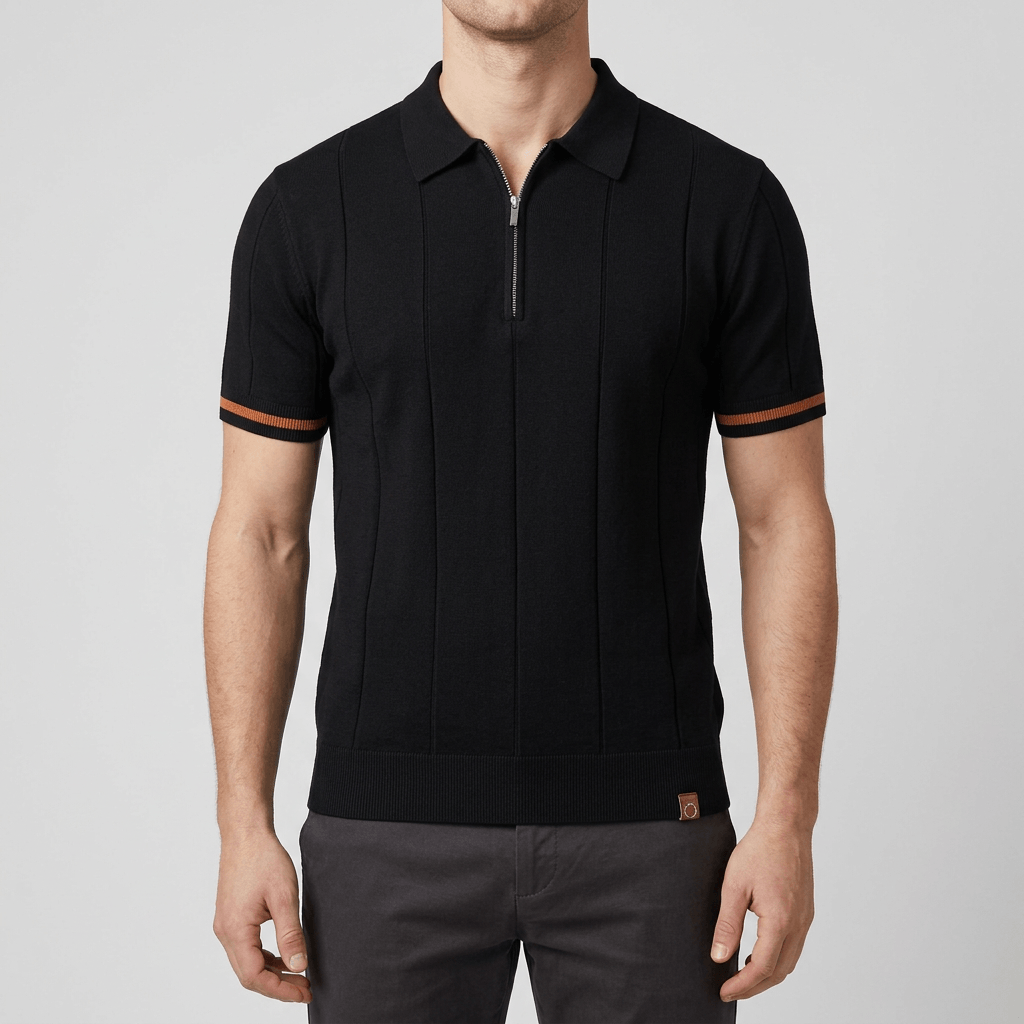 Maqiato | Zip collar polo shirt with fitted silhouette
