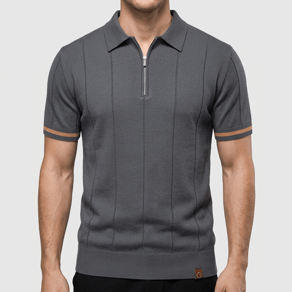 Maqiato | Zip collar polo shirt with fitted silhouette