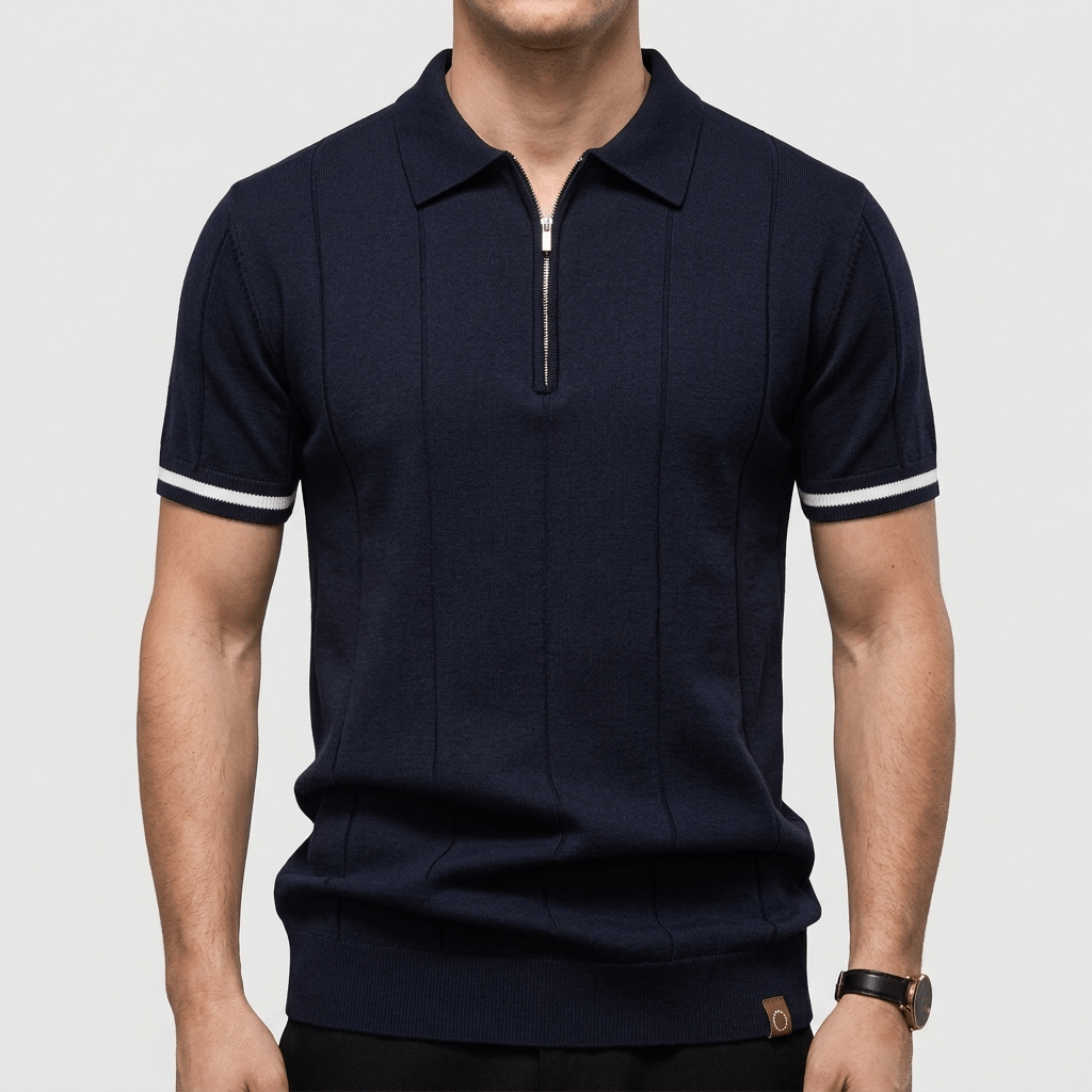 Maqiato | Zip collar polo shirt with fitted silhouette