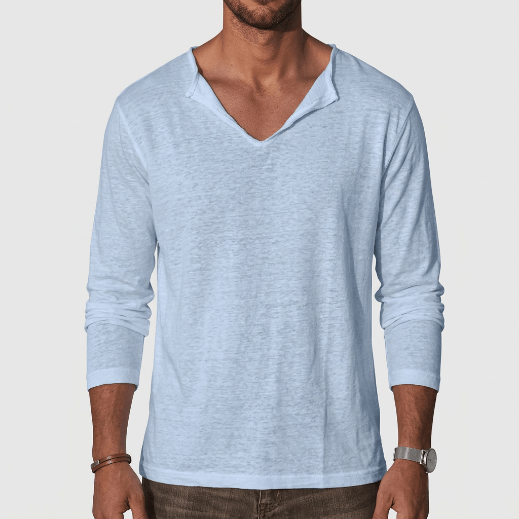 Maqiato | Linen blend V-neck shirt