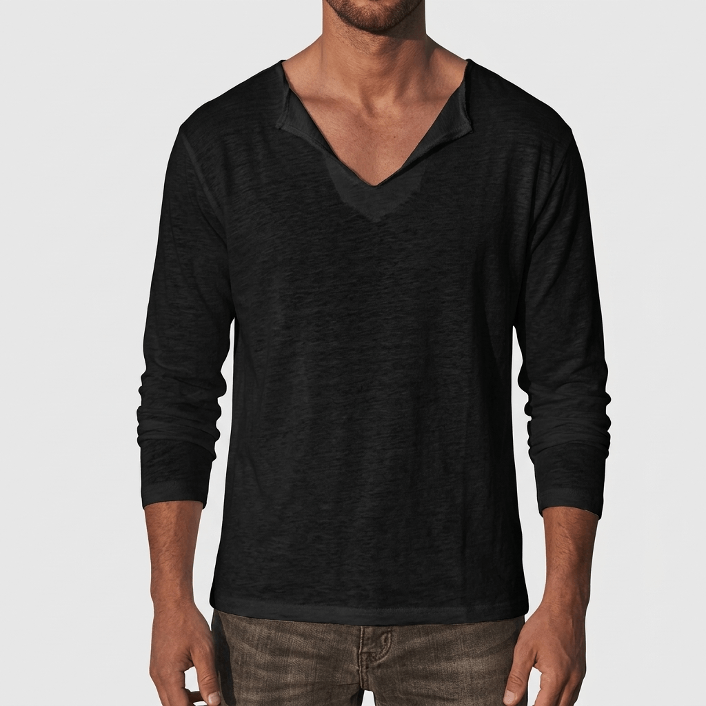Maqiato | Linen blend V-neck shirt