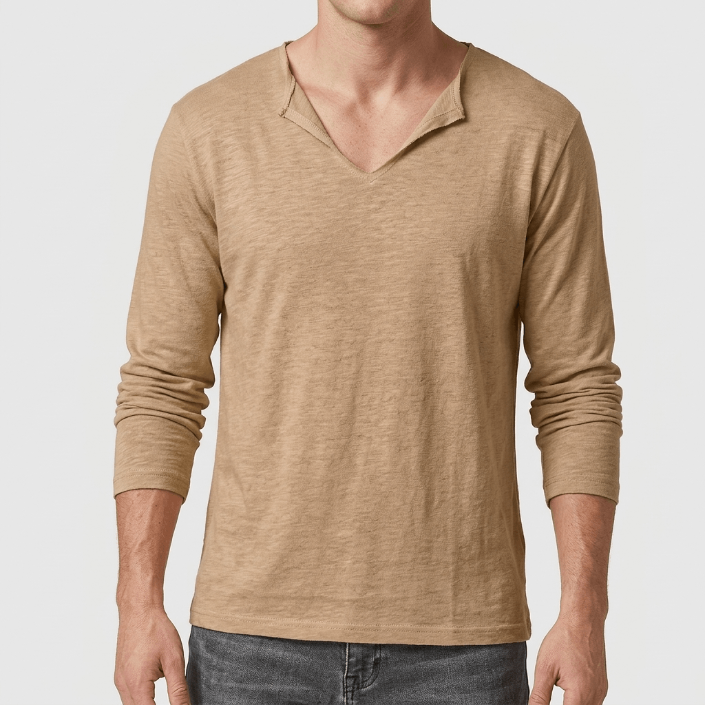 Maqiato | Linen blend V-neck shirt