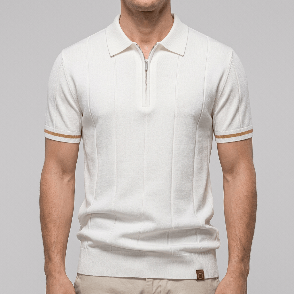 Maqiato | Zip collar polo shirt with fitted silhouette