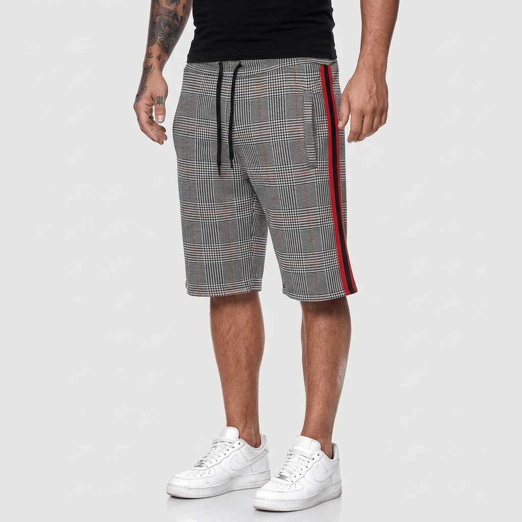 Maqiato | Plaid knee-length shorts with drawstrings and pockets
