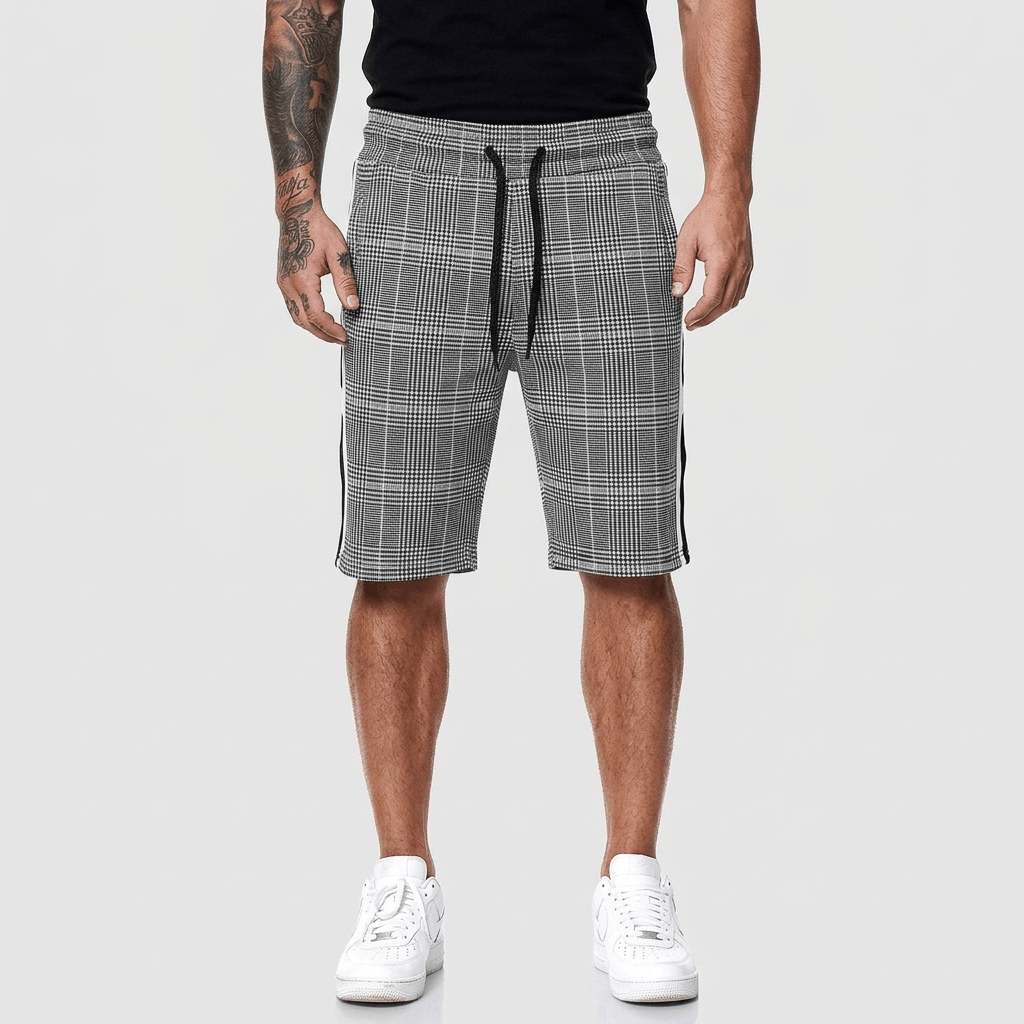 Maqiato | Plaid knee-length shorts with drawstrings and pockets