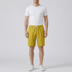 Maqiato | Flax linen shorts with relaxed fit and drawstring closure