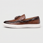 Maqiato | Embossed texture loafers with tassel detail