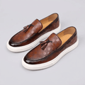 Maqiato | Embossed texture loafers with tassel detail