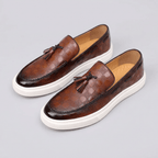 Maqiato | Embossed texture loafers with tassel detail