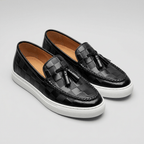 Maqiato | Embossed texture loafers with tassel detail