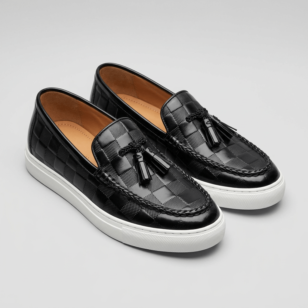 Maqiato | Embossed texture loafers with tassel detail