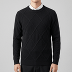 Maqiato | Cashmere blend argyle knit sweater