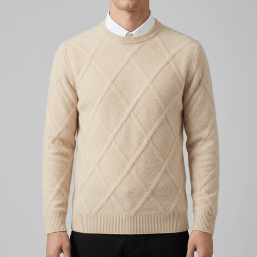 Maqiato | Cashmere blend argyle knit sweater