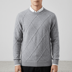 Maqiato | Cashmere blend argyle knit sweater