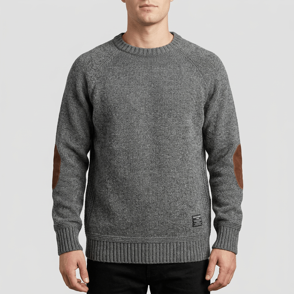 Maqiato | Soft wool sweater with ribbed cuffs and elbow patches
