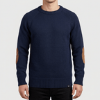 Maqiato | Soft wool sweater with ribbed cuffs and elbow patches