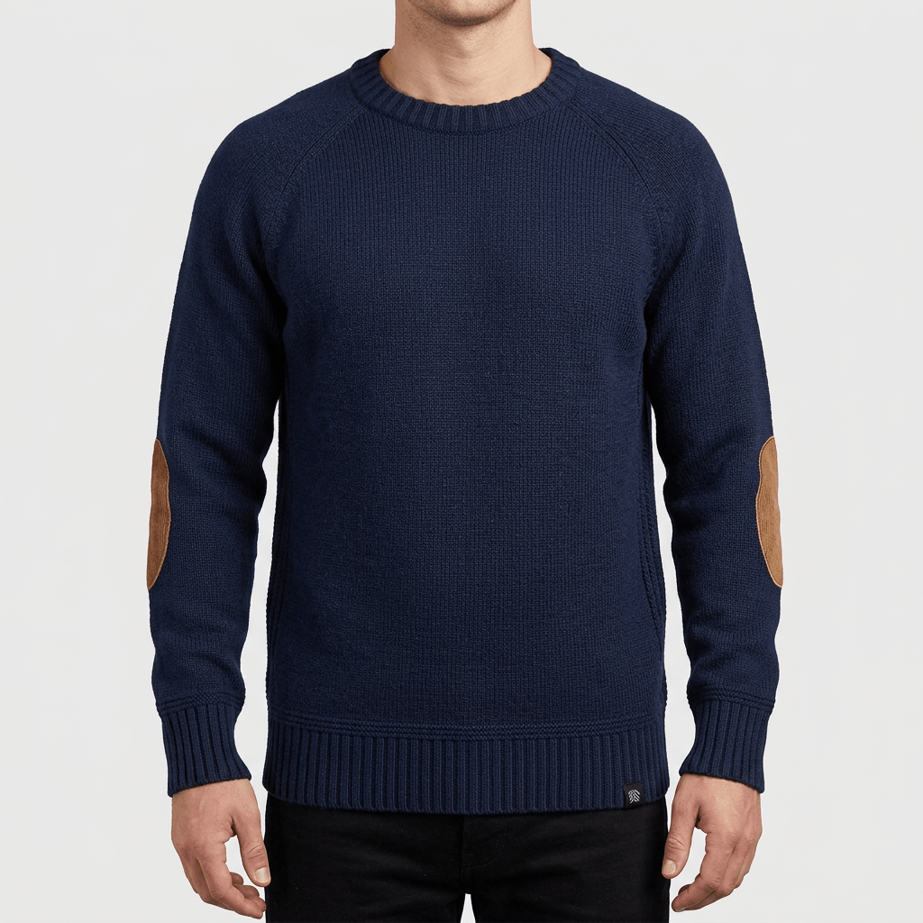 Maqiato | Soft wool sweater with ribbed cuffs and elbow patches