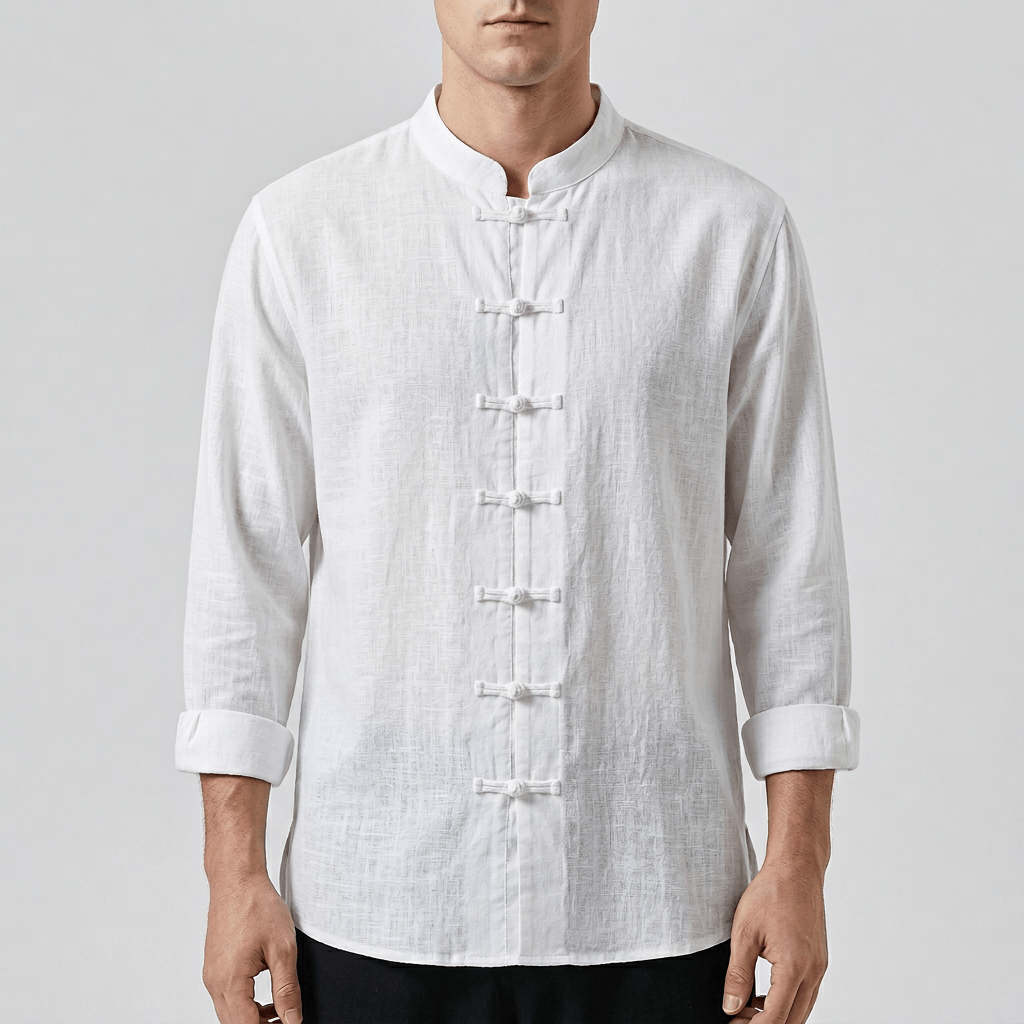 Maqiato | Lightweight ramie loose shirt with mandarin collar