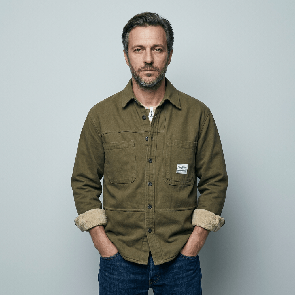 Maqiato | Men's Regular Fit Fleece-Lined Cargo Shirt